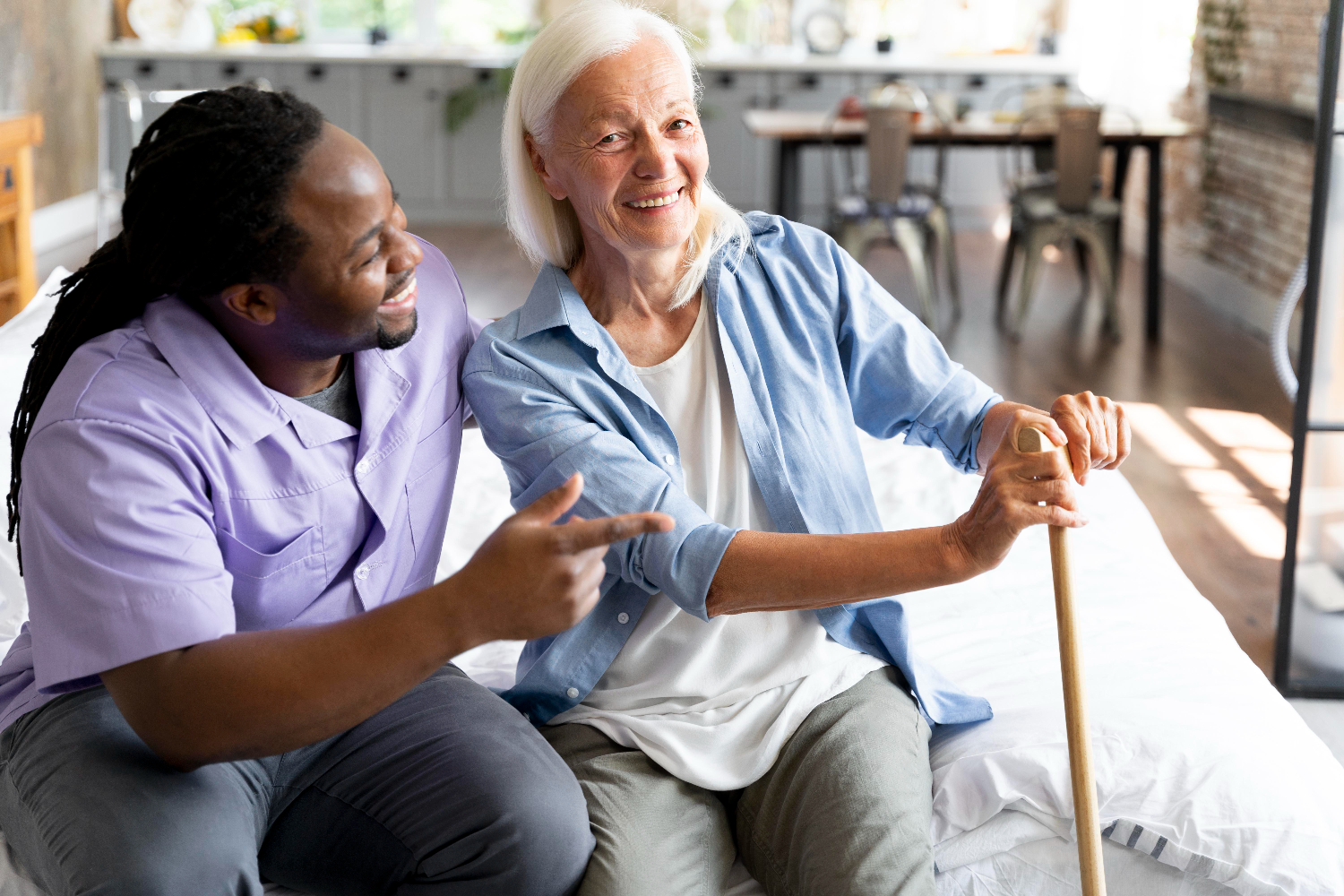 People collaborating on a plan around a table
